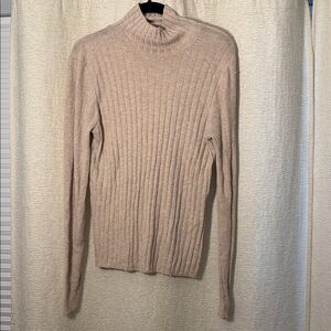 White House Black Market Women's Beige Turtleneck Sweater